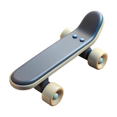 3d skateboard on white background