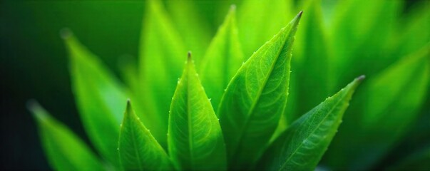 Vibrant Green Plant Close-up Pulsating Life, Organic Energy, Natures Vitality