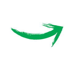Green Curved Brush Stroke Arrow Icon