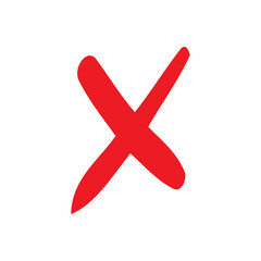 Hand-Drawn Red X Mark Icon