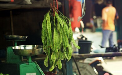 Petai Hanging at Market Stall