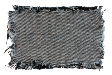 Piece of torn denim on a white background. Denim texture