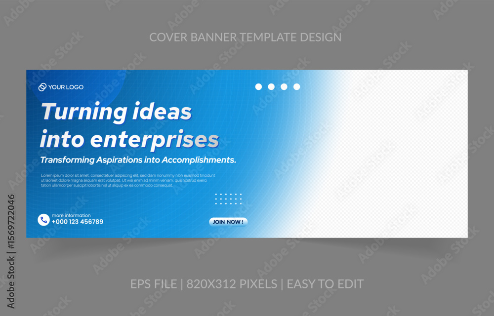 Poster abstract background template business banner with image space replacement for social media and websi