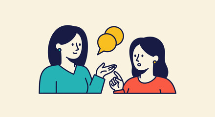 Two 20s women discussing ideas, highlighting communication and teamwork, symbolizing collaboration for creative problem-solving in business scenarios