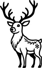 vector illustration of christmas reindeer, isolated on white