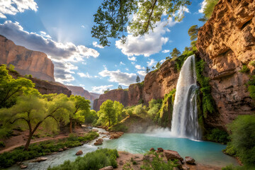 waterfall in yosemite