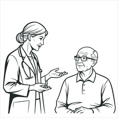 Doctor and patient talking. Doctor consulting with a patient