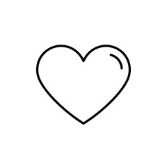 Simple black heart icon in minimalist style 