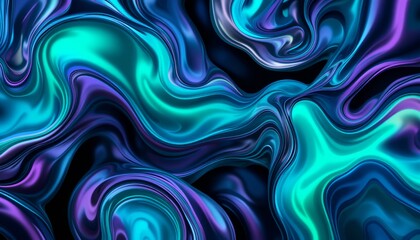 Fototapeta premium Abyssal Chroma Vortex - Liquid Metallic Dreamscape AI-Generated