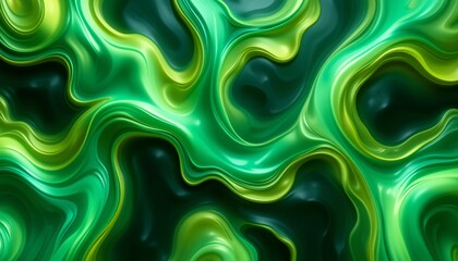 Emerald Vortex - Hypnotic Swirls of Liquid Chroma AI-Generated