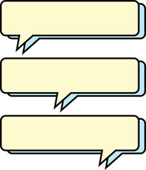 Speech bubble, speech balloon. Rectangular speech bubble template. Rectangular text frame, chat message