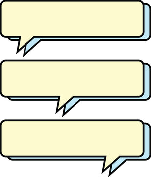 Speech bubble, speech balloon. Rectangular speech bubble template. Rectangular text frame, chat message