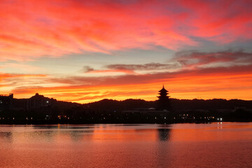 sunrise over the river