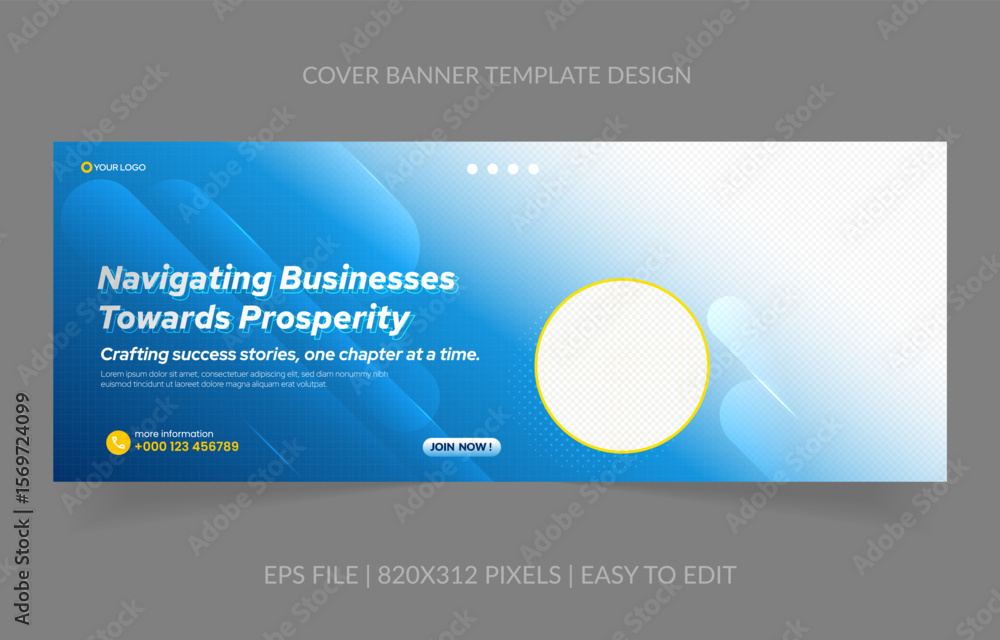 Poster abstract background template business banner with image space replacement for social media and websi