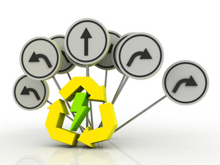 3d rendering renewable energy sign