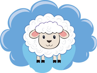 Whimsical Thought Bubble Shaped Like a Fluffy Sheep Cloud