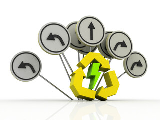 3d rendering renewable energy sign