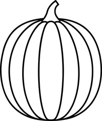 Simple line art drawing of a pumpkin vector illustration
