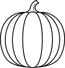 Simple line art drawing of a single pumpkin