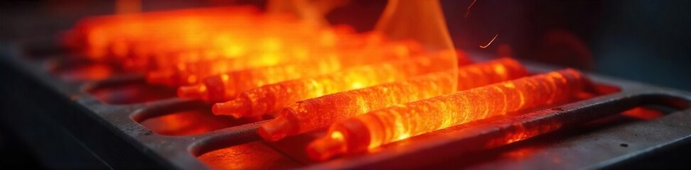 Glowing Heating Element Close-up Radiating Warmth and Energy Efficiency