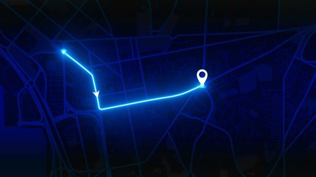 Hong Kong city map in China 3D fly animation blue color 4K