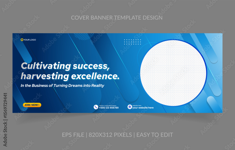 Poster abstract background template business banner with image space replacement for social media and websi