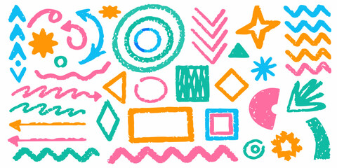 Doodle paint background with chalk hand-drawn elements. Sketch kid scribble, abstract children bg.