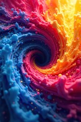 Vibrant Color Vortex Abstract Swirling Paint Explosion, Dynamic Motion Graphics Background