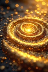 Celestial Gold Leaf Swirl A Close-Up of Ethereal Patterns for Spiritual Wellness, Meditation, and Yoga Themes, Evoking Inner Peace and Self-Discovery.