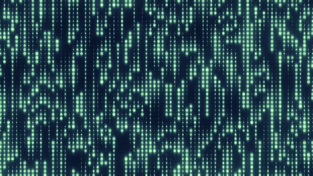 Green binary code streams down a dark background, creating a seamless loop perfect for technology or data themed projects