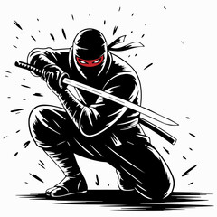  Ninja Samurai  silhouette