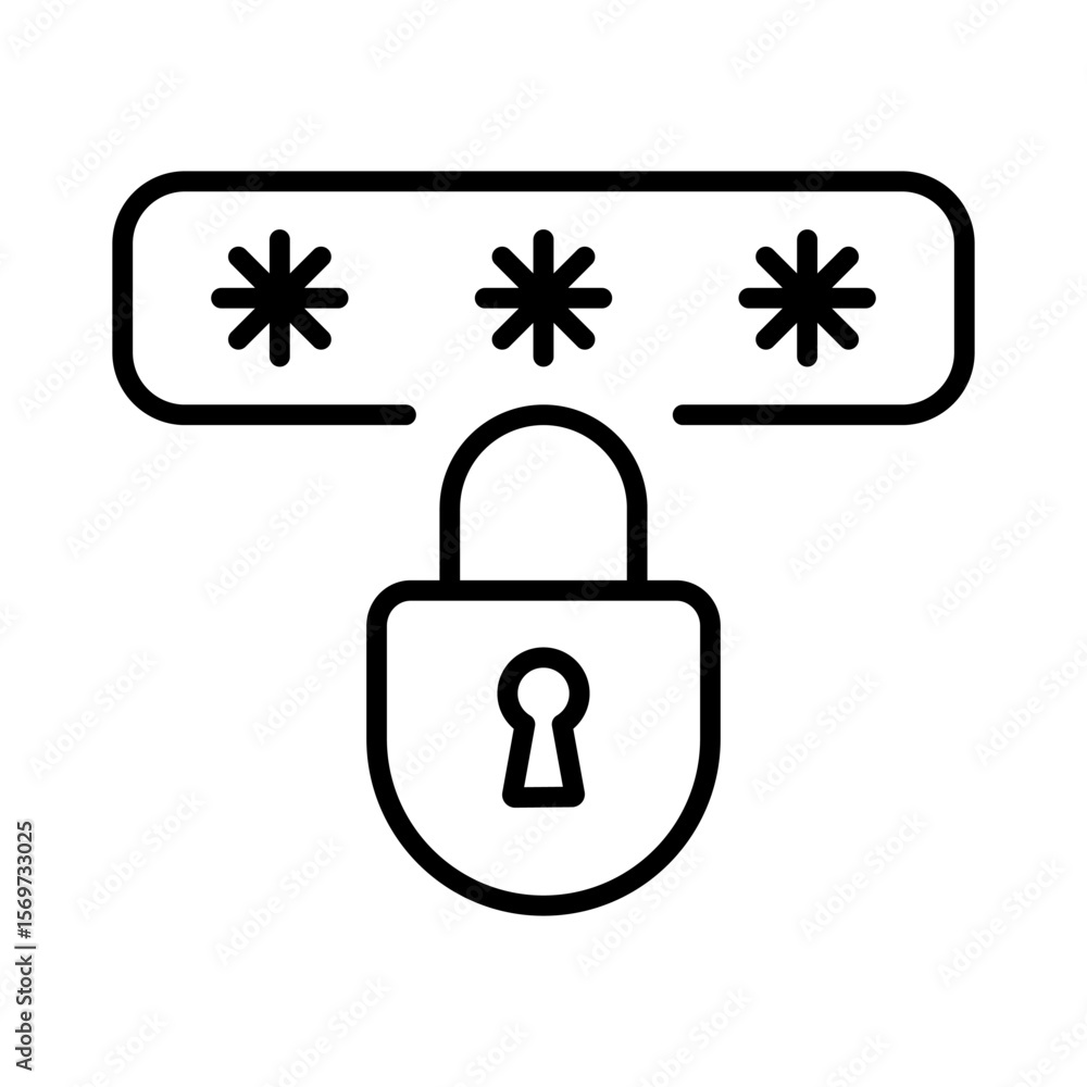 Poster secure password icon. cybersecurity and data protection