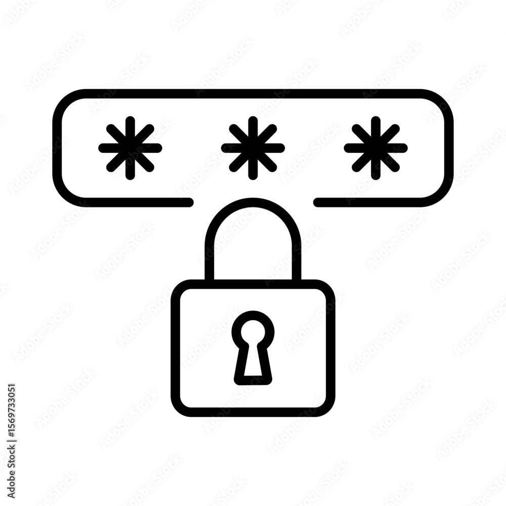 Poster secure password icon. cybersecurity and data protection