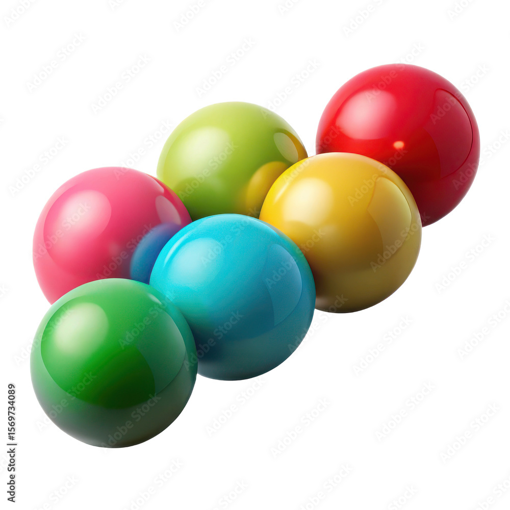 Fototapete colorful spheres assortment vibrant balls collection glossy orbs arrangement bright hues group of ob