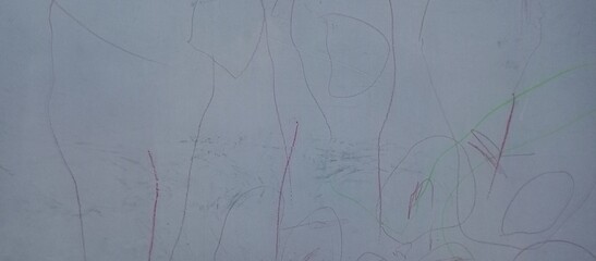 Child Like Scribbles on a White Wall Background