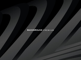 Abstract futuristic dark black background with modern design. Realistic 3d wallpaper with luxurious flowing lines. Elegant background for posters, websites, brochures, cards, banners, apps, etc.