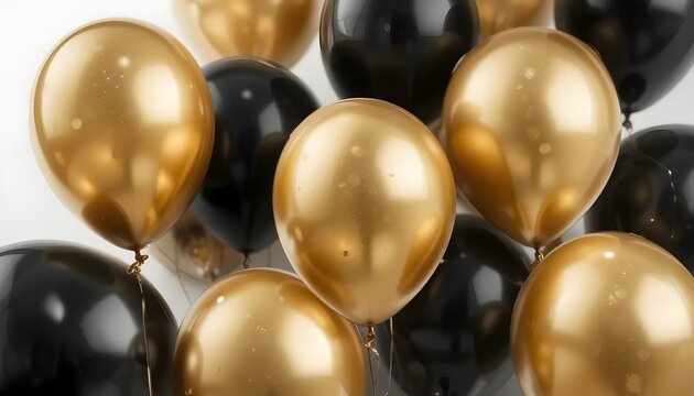 Black and gold helium balloons 