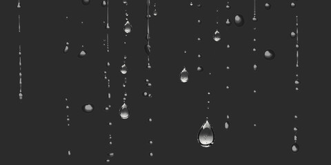 Water Drops Stock Image In Black Background