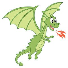Fototapeta premium Dragon cartoon design for logo, t-shirt, tattoo, cards illustration vector design.