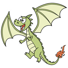 Obraz premium Dragon cartoon design for logo, t-shirt, tattoo, cards illustration vector design.