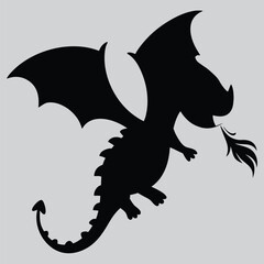 Obraz premium Dragon cartoon design for logo, t-shirt, tattoo, cards illustration vector design