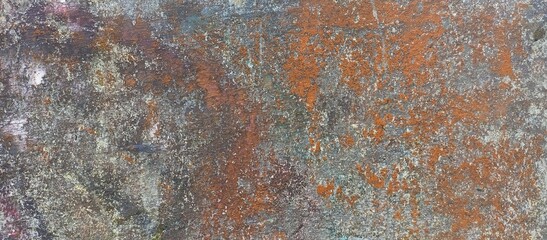 Grunge Wall Texture with Orange and Grey Decay