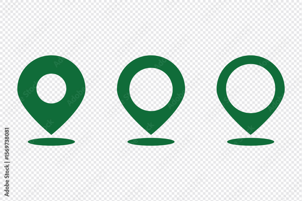Poster vector location pin icon set. location marker on transparent background for mapping purposes.