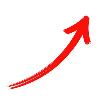 Red arrow design pointing upwards, representing growth and achievement, cutout png