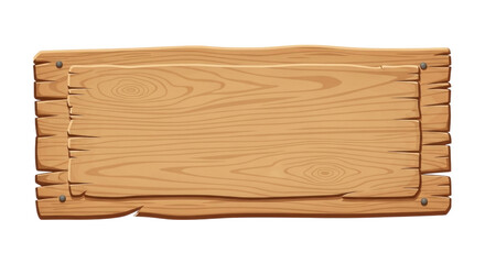 Rustic wooden signboard with natural texture and simple design isolated on transparent background, cutout png