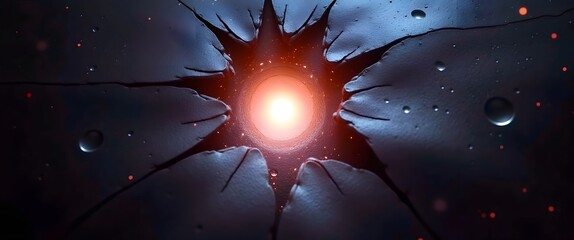 Abstract antimatter collision causing spacetime fabric distortion. Abstract Appearance of Tear in Fabric of Spacetime with Antimatter