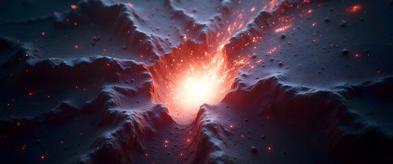 Abstract antimatter collision causing spacetime fabric distortion. Abstract Collision in Fabric of Spacetime with Antimatter Accents