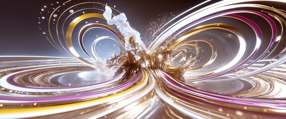 Abstract antimatter collision causing spacetime fabric distortion. Ethereal Collision of Two Energy Forms in Abstract Motion Design