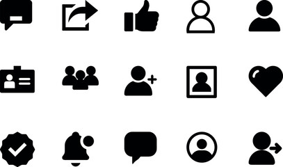 Social Media & Profile Silhouette Icon Bundle