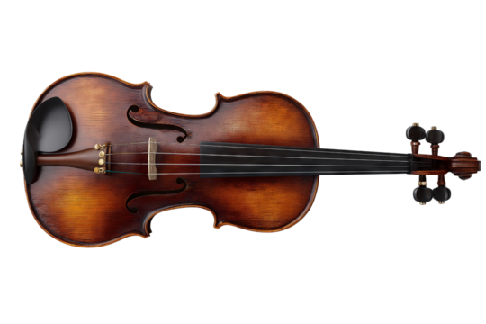 Beautiful violin close up isolated against PNG background classic string instrument, violin, stringed instrument, musical instrument, orchestra, symphony, music, string, wood, brown, elegant, classi